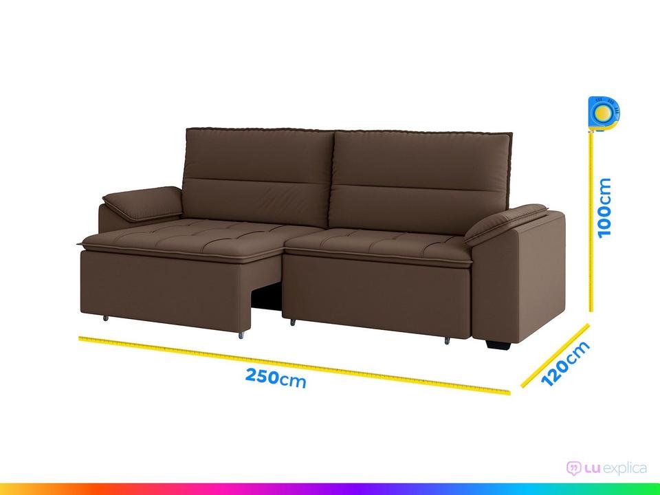 Sofá Retrátil Reclinável 5 Lugares Veludo Panamá Besthouse - 2