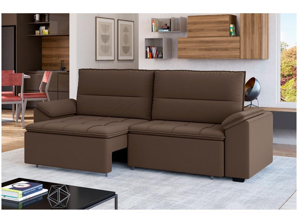 Sofá Retrátil Reclinável 5 Lugares Veludo Panamá Besthouse - 3