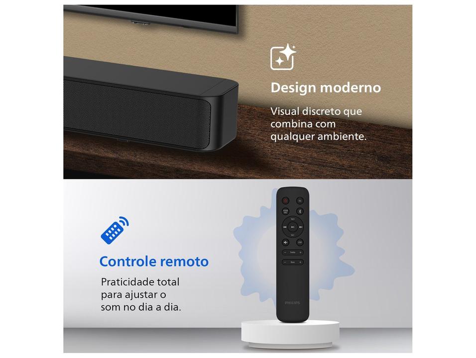 Soundbar Philips TAB4000/78 2.0 Canais Bluetooth 60W Preto - 3