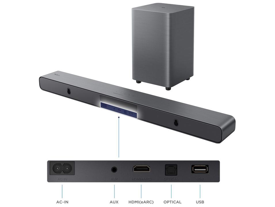 Soundbar TCL S55H 2.1 Bluetooth com Subwoofer sem Fio 120W - 1