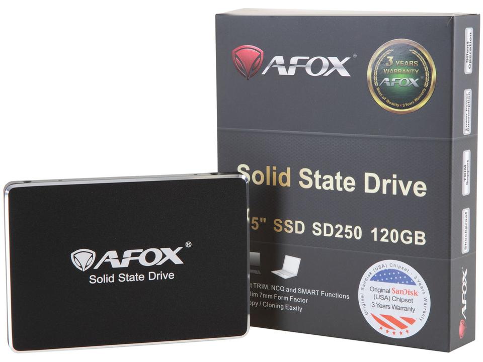 SSD 500GB AFOX SD250-500GN SATA III Leitura 560MB/s e Gravação 512MB/s