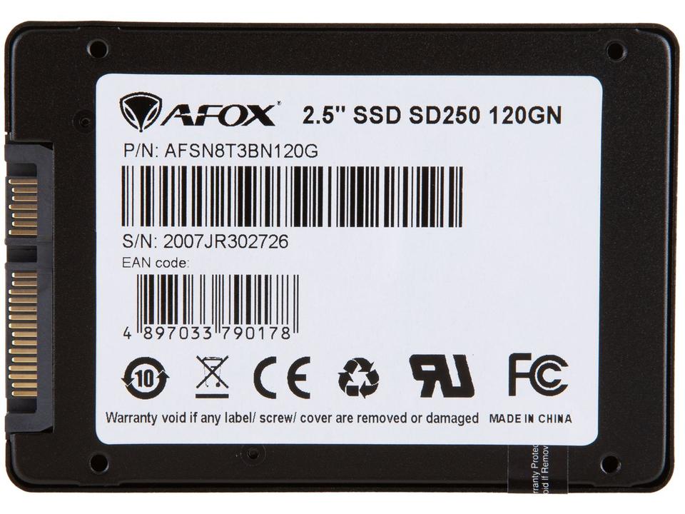 SSD 120GB AFOX SD250-120GN SATA III Leitura 500MB/s e Gravação 440MB/s - 3