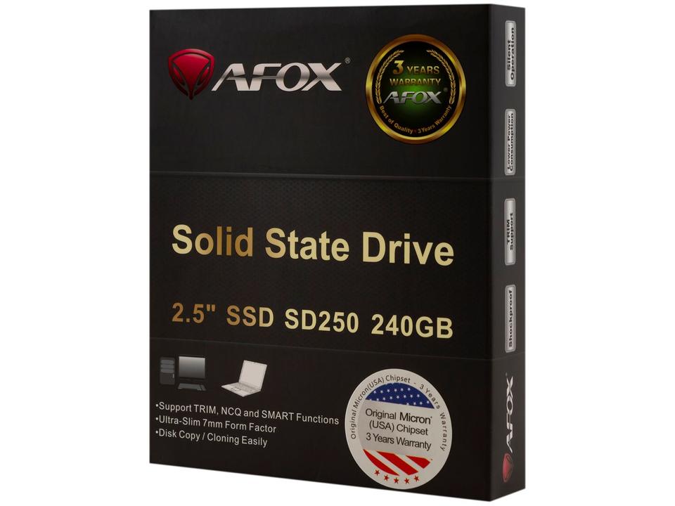 SSD 240GB Afox SATA 2,5” Leitura até 548MB/s - 4