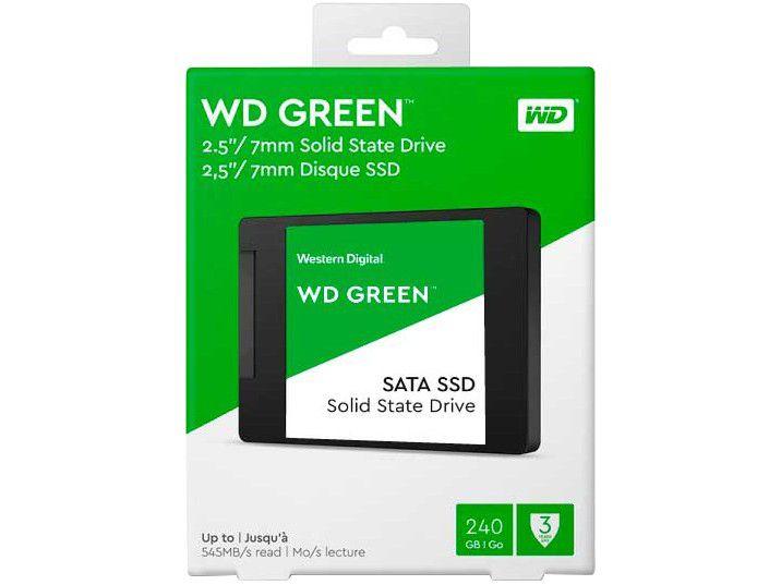 SSD 240GB Western Digital SATA 2,5” - Leitura 540MB/s e Gravação 430MB/s Green - 1