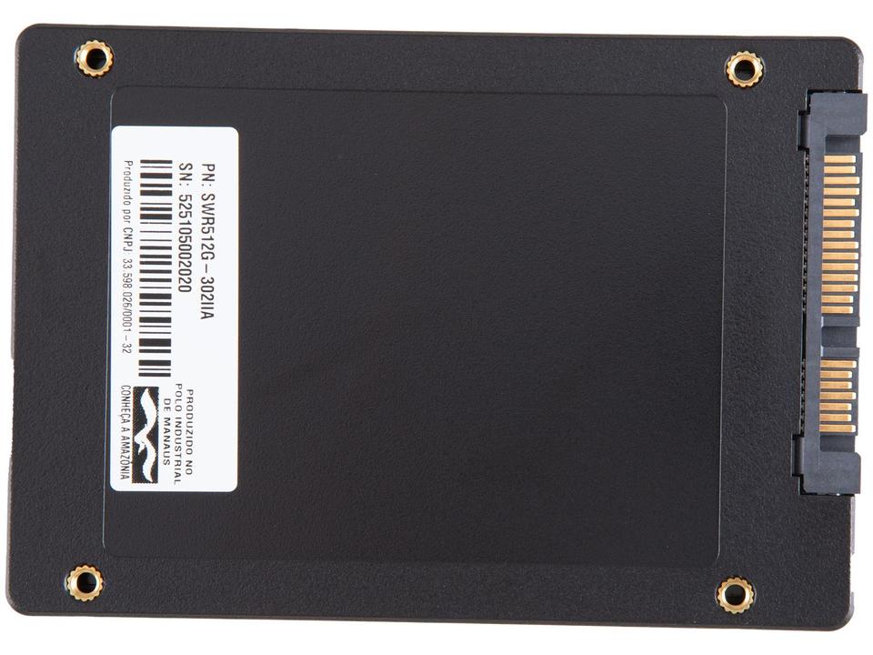 SSD 512GB WIN MEMORY SATA 2,5” Leitura 560MB/s Gravação 540MB/s SWR512G - 3