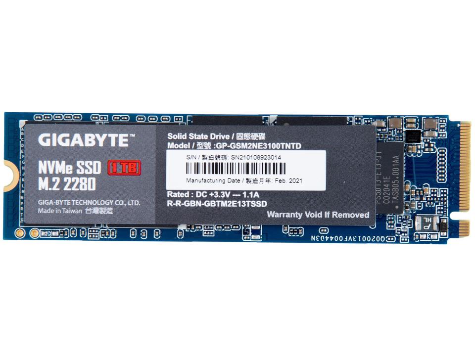 SSD Gigabyte NVMe 1.3 M.2 2280 Leitura 2500M/s e - Gravação 2100MB/s GP-GSM2NE3100TNTD - 2