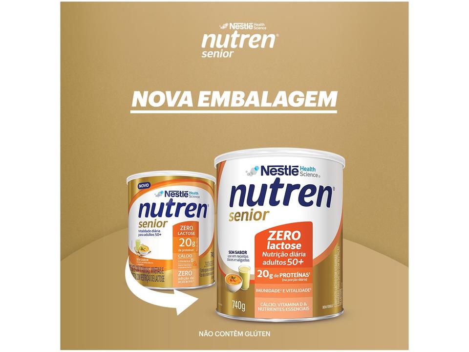 Suplemento Alimentar Adulto Nutren Senior Sem Sabor Sem Lactose 740g - 9
