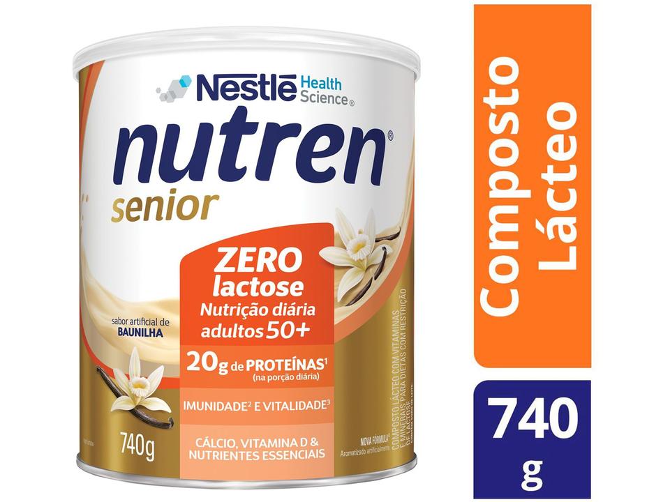 Suplemento Alimentar Adulto Nutren Senior - Sem Sabor Zero Açúcar sem Lactose 740g - 2