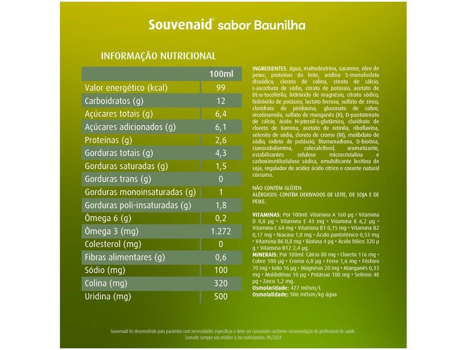 Suplemento Alimentar Adulto Souvenaid Baunilha - 4