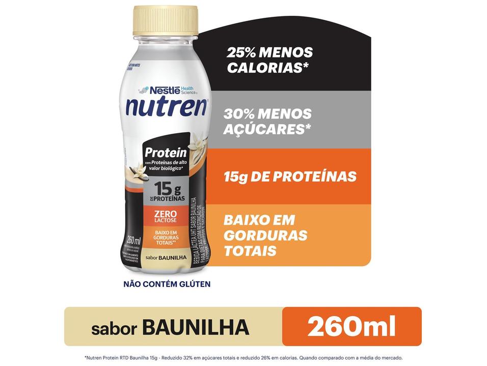 Suplemento Alimentar Nestlé Nutren Protein Zero Lactose Baunilha 260ml 6 Unidades - 1