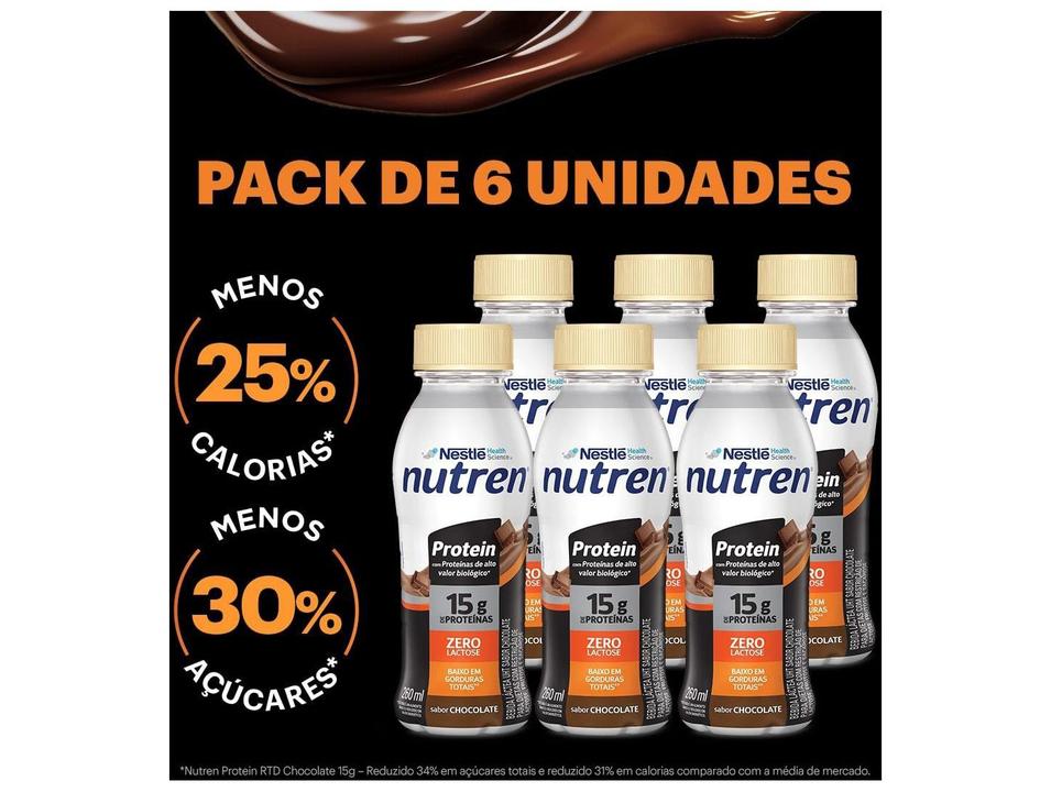 Suplemento Alimentar Nestlé Nutren Protein Zero Lactose Chocolate 260ml 6 Unidades - 2