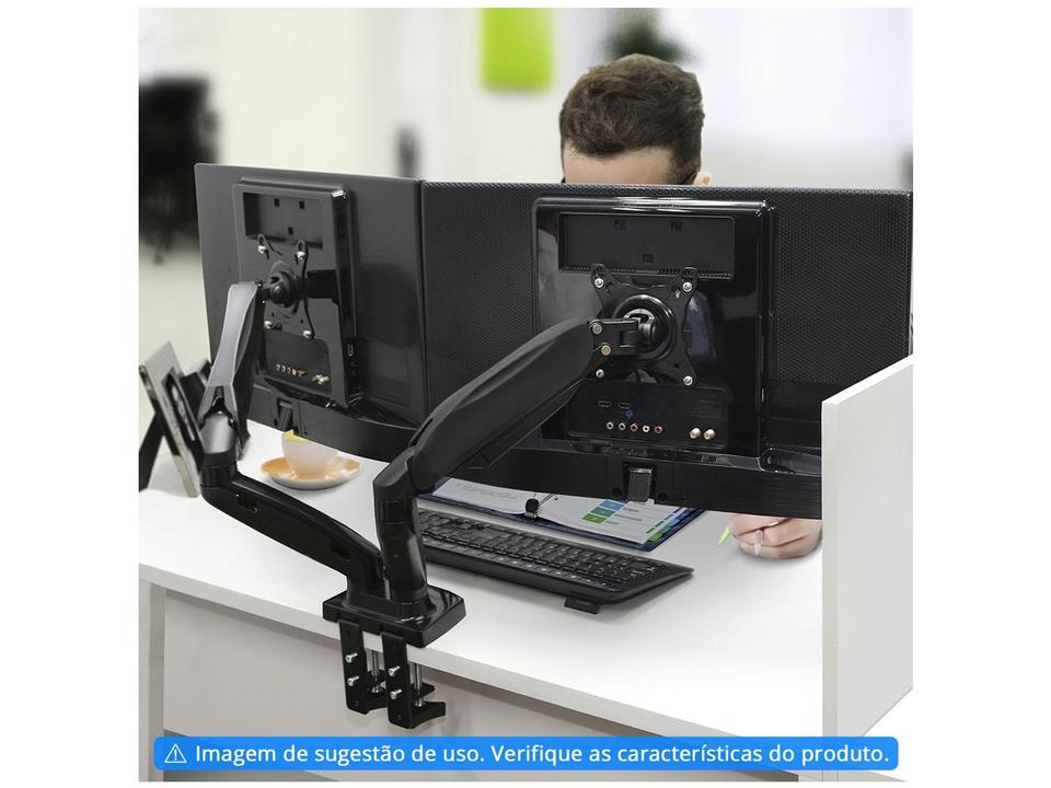 Suporte Ergonômico Articulado de Mesa com Pistão a Gás para 2 Monitores de 17” a 35” F16 - 1