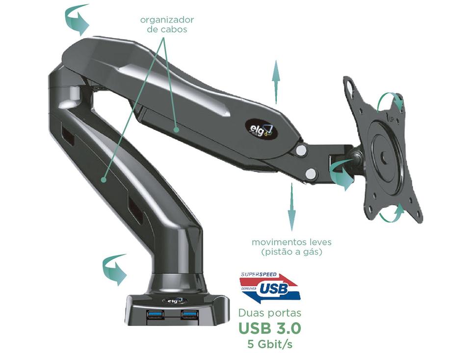 Suporte para Monitor Articulado de Mesa - 8