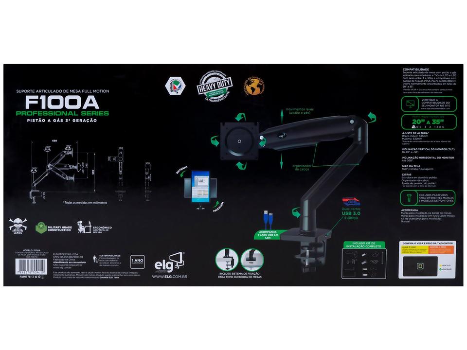 Suporte para Monitor Articulado de Mesa - 17