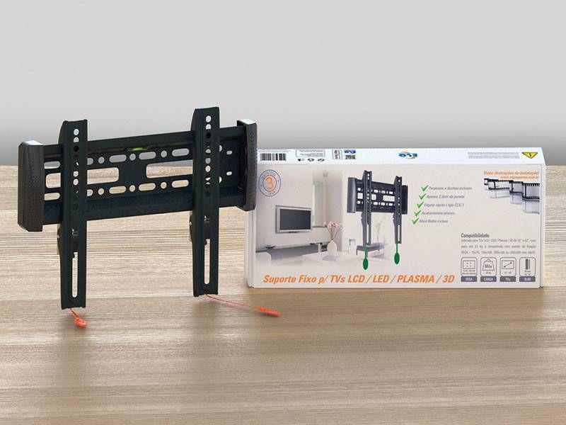 Suporte TV LED/PLASMA/LCD 15 a 32 Polegadas Vesa 200 Preto ELG - 12