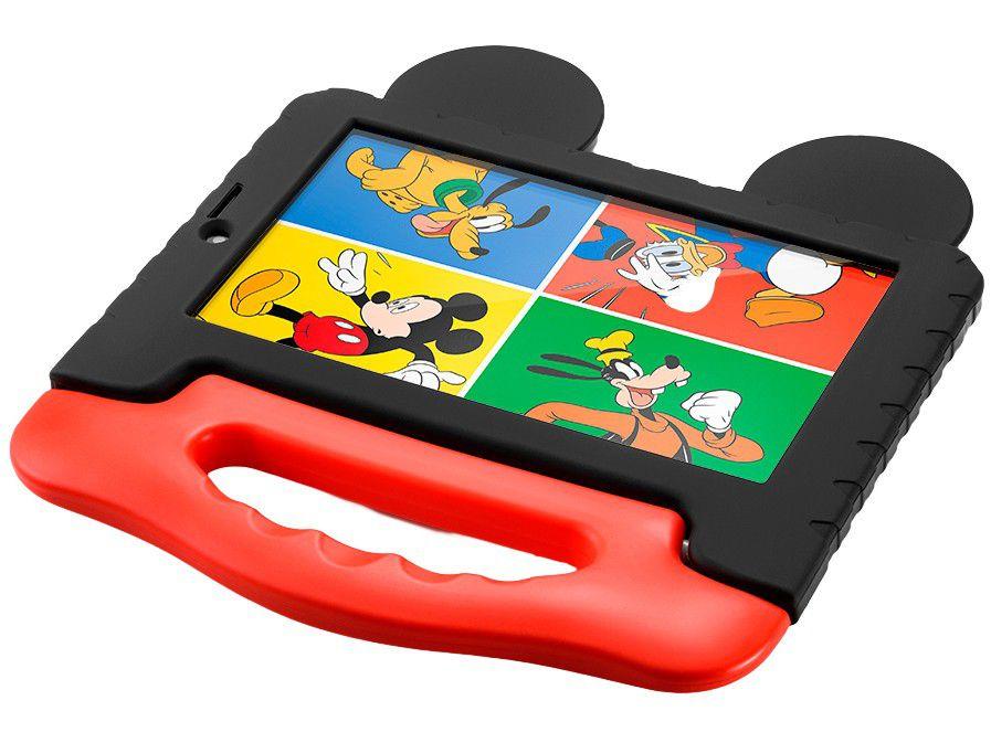 Tablet Infantil Multi Mickey Plus com Capa - 16GB 7” Wi-Fi Android 8.1 Quad Core Câm. 2MP - 8