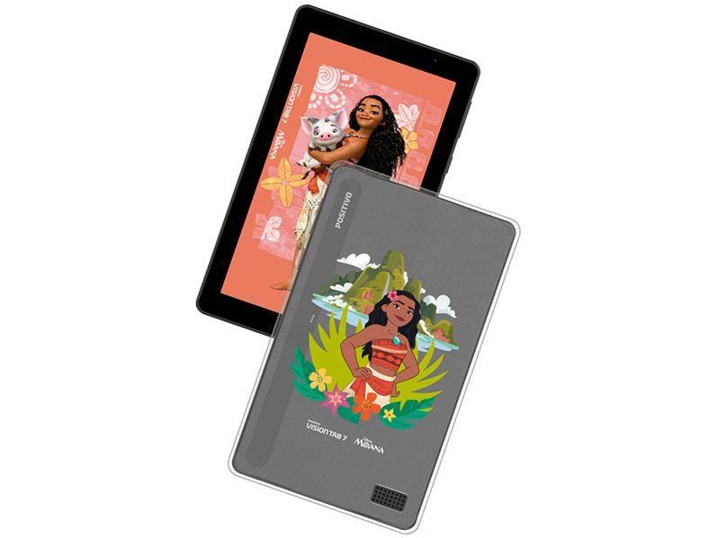 Tablet Infantil Positivo Vision Tab Moana com Capa e Bolsa 3GB RAM 64GB 7" Android 14 Go Wi-Fi - 1