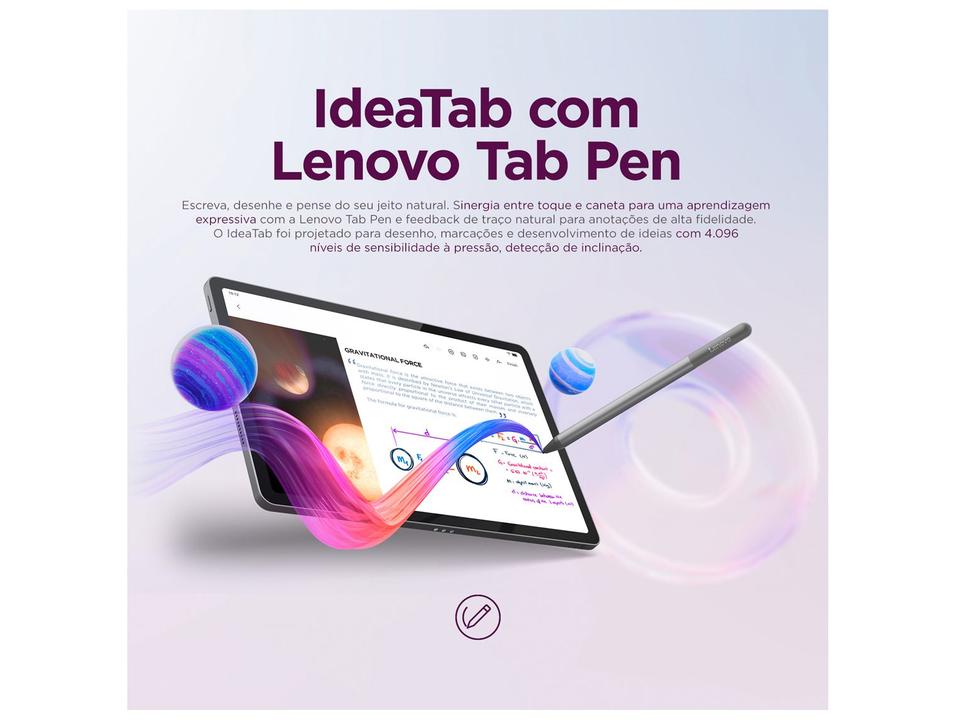 Tablet Lenovo Idea Tab com Capa Teclado e Caneta 8GB RAM 128GB 11" Android 15 MediaTek Dimensity 6300 Wi-Fi - 3
