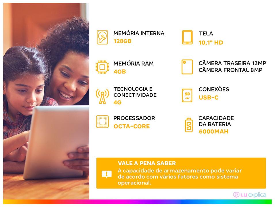 Tablet Multi M10 4GB RAM 128GB 10,1" Android 14  Octa-core Wi-Fi 4G - 1