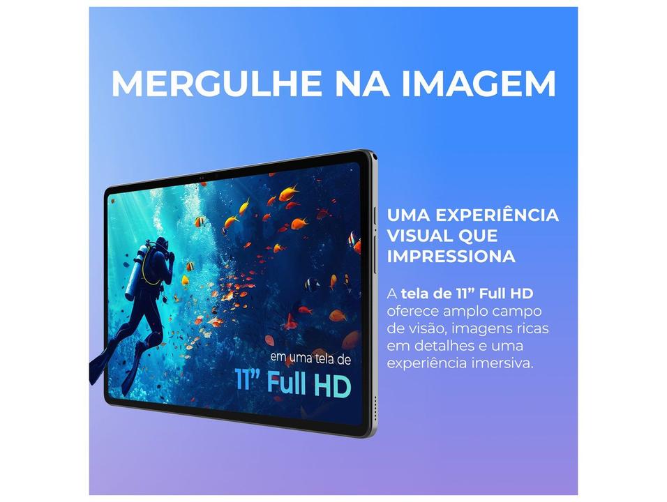 Tablet Positivo Vision Tab com Caneta e Capa com Teclado 4GB RAM 128GB 11" Android 16 UniSOC T606 Octa-Core Wi-Fi 4G - 5