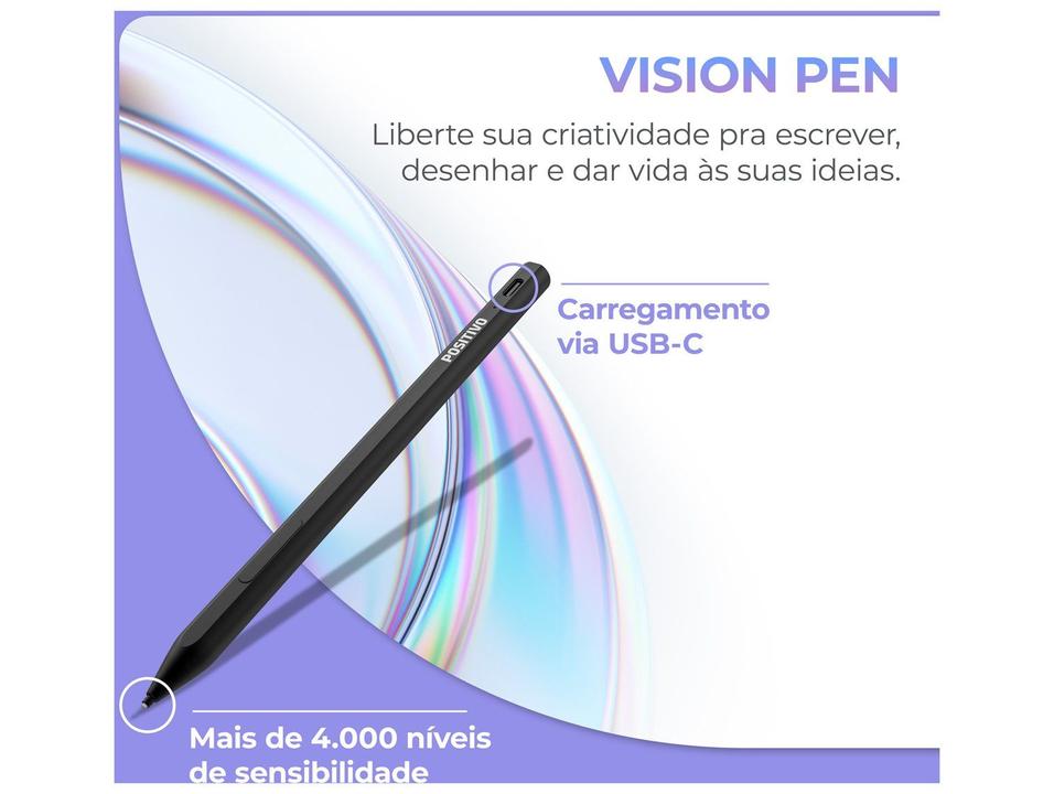 Tablet Positivo Vision Tab com Caneta e Capa com Teclado 4GB RAM 128GB 11" Android 16 UniSOC T606 Octa-Core Wi-Fi 4G - 4