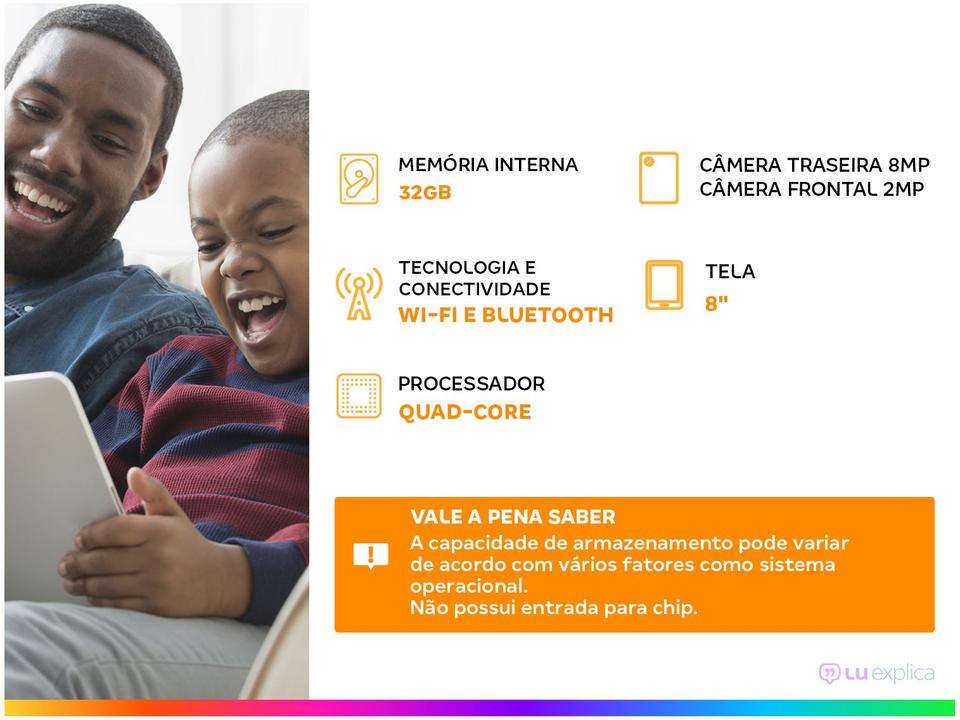 Tablet Samsung Galaxy Tab A T290 8” 32GB 2GB RAM Wi-Fi - 1