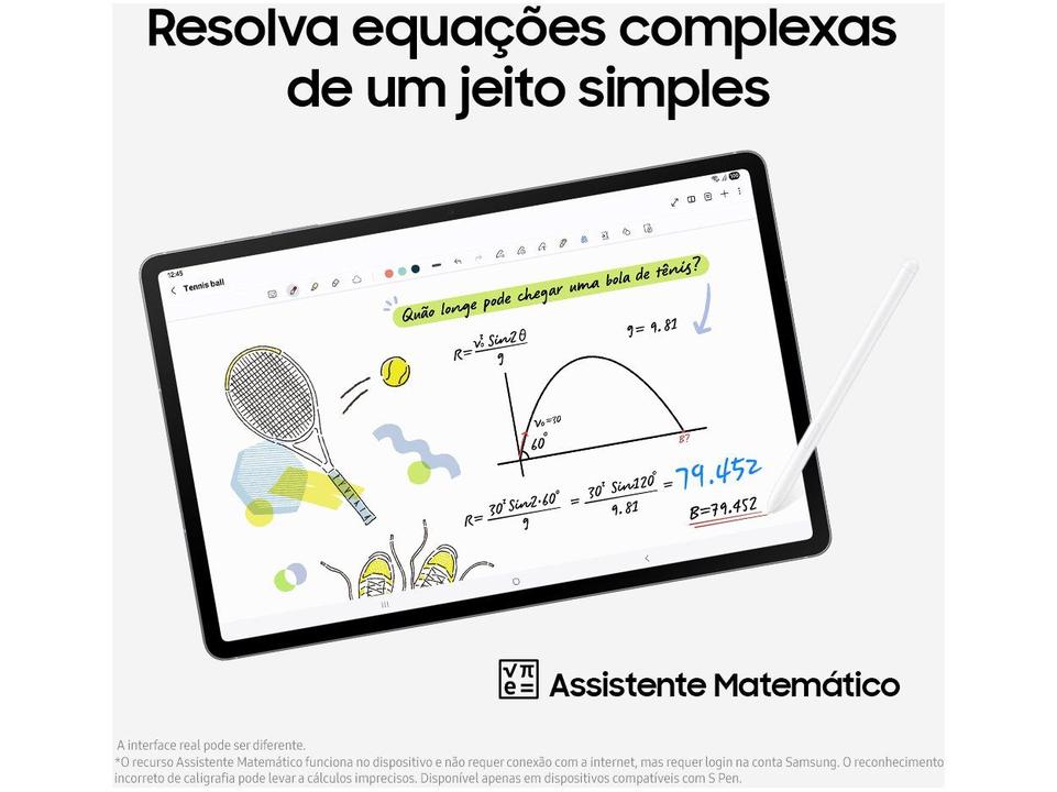 Tablet Samsung Galaxy Tab S10 FE com Capa e Caneta  S Pen 8GB RAM 128GB 10,9" Android 15 Exynos 1580 Wi-Fi - 4