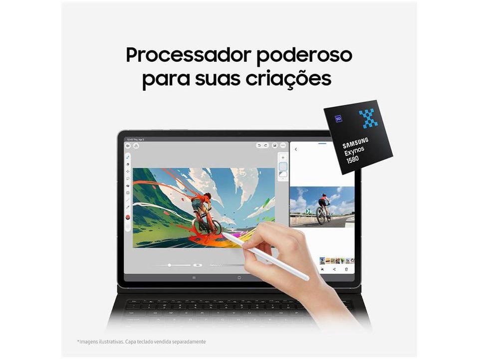 Tablet Samsung Galaxy Tab S10 FE com Capa e Caneta  S Pen 8GB RAM 128GB 10,9" Android 15 Exynos 1580 Wi-Fi - 7