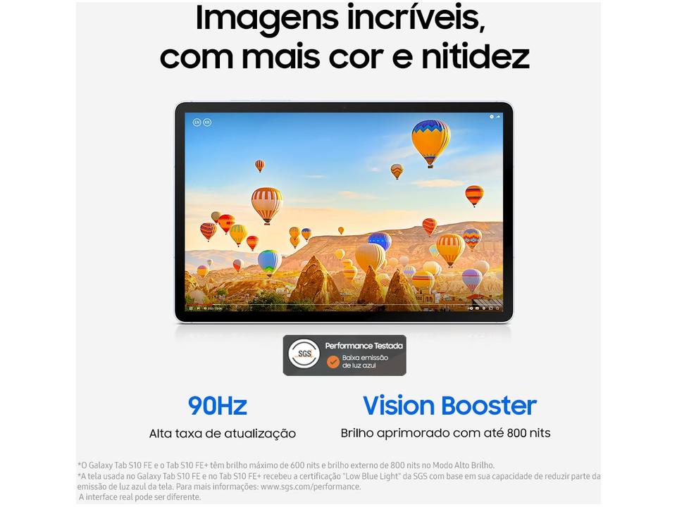 Tablet Samsung Galaxy Tab S10 FE com Capa e Caneta  S Pen 8GB RAM 128GB 10,9" Android 15 Exynos 1580 Wi-Fi - 3