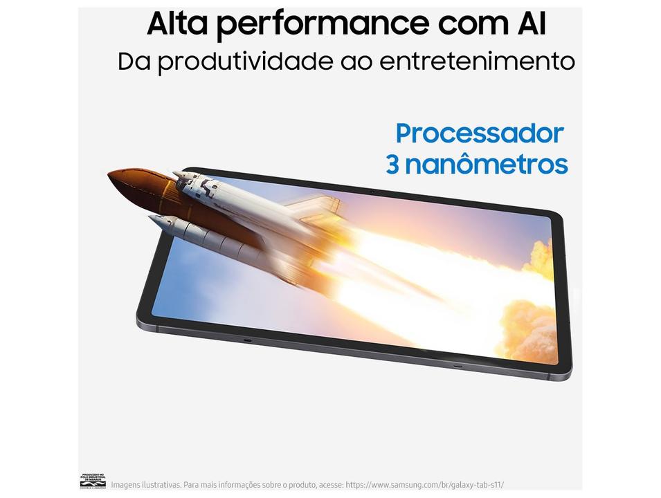 Tablet Samsung Galaxy TAB S11 com Caneta S Pen 12GB RAM 256GB 11" Android Dimensity 9400+ Wi-Fi - 6