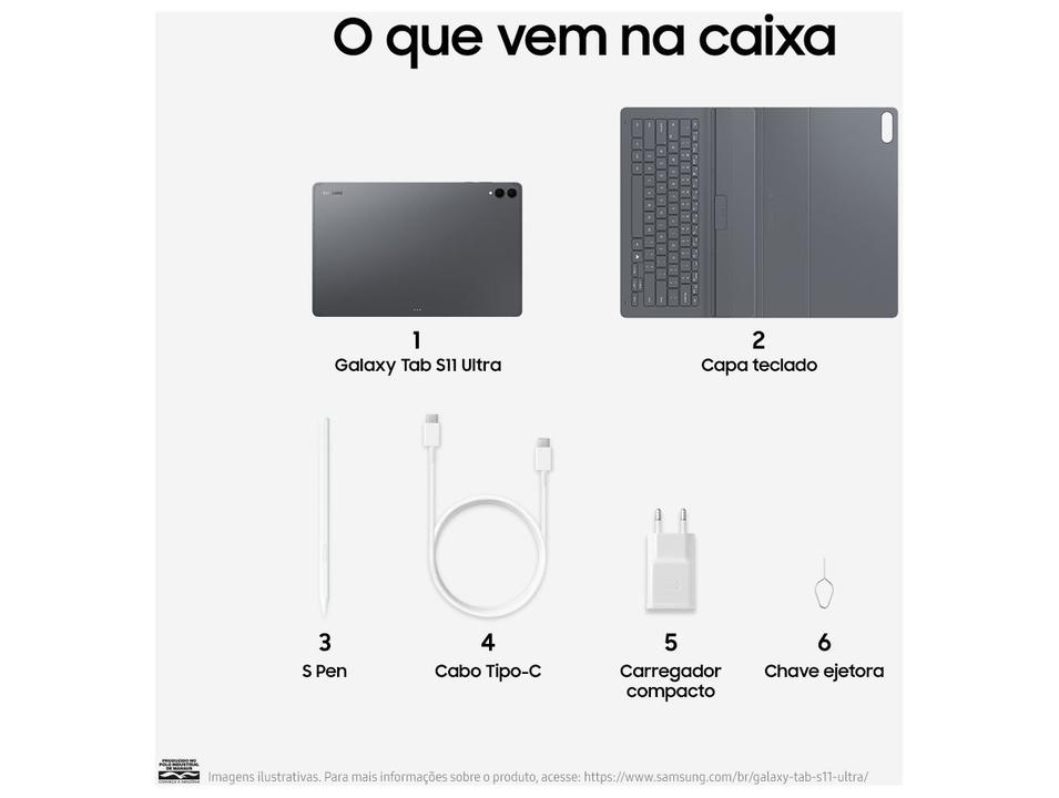 Tablet Samsung Galaxy TAB S11 Ultra com Caneta  S Pen 12GB RAM 512GB 14,6" Android Dimensity 9400+ Wi-Fi - 10