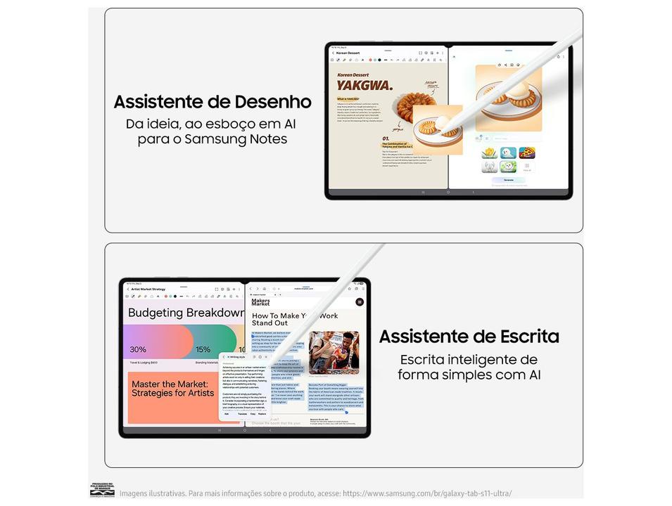 Tablet Samsung Galaxy TAB S11 Ultra com Caneta  S Pen 12GB RAM 512GB 14,6" Android Dimensity 9400+ Wi-Fi - 3