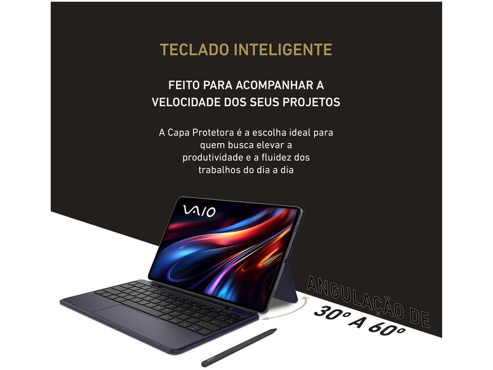 Tablet VAIO TL12 com Capa Teclado e Caneta 8GB RAM 256GB 12,6" AMOLED Android 15 Octa Core Wi-Fi 5G - 6