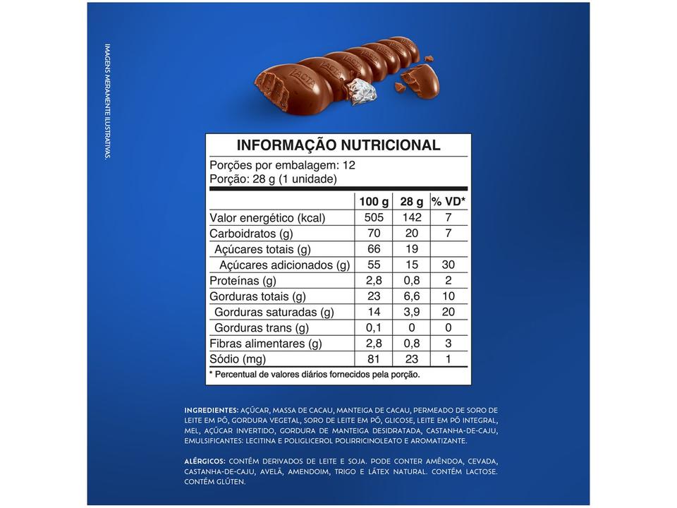 Tablete de Chocolate Diamante Negro ao Leite 28g Display com 12 Unidades Lacta - 2