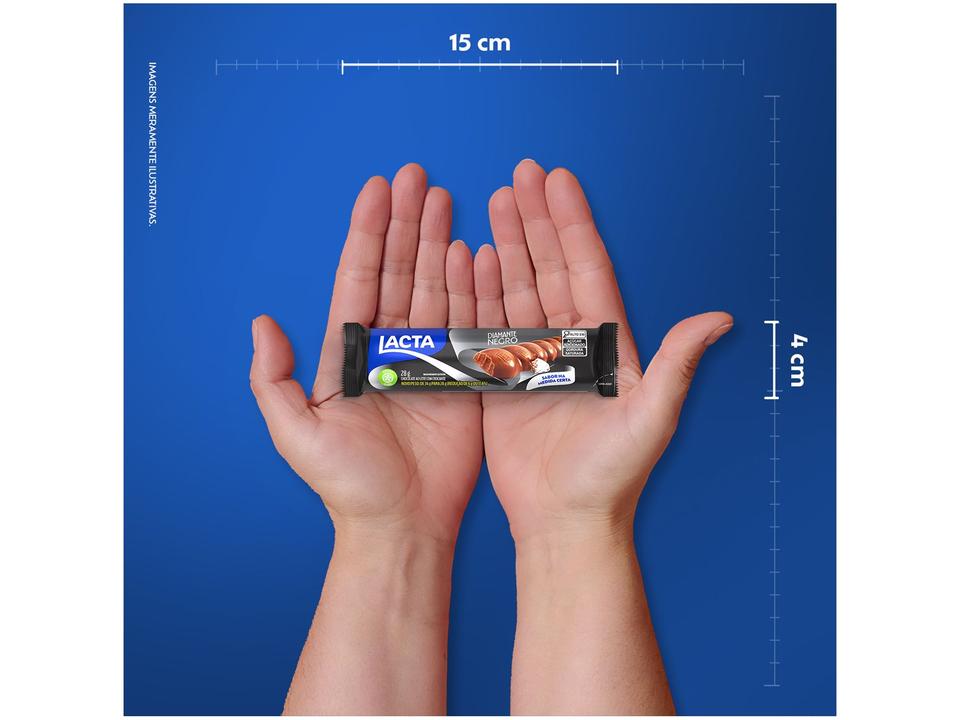 Tablete de Chocolate Diamante Negro ao Leite 28g Display com 12 Unidades Lacta - 4