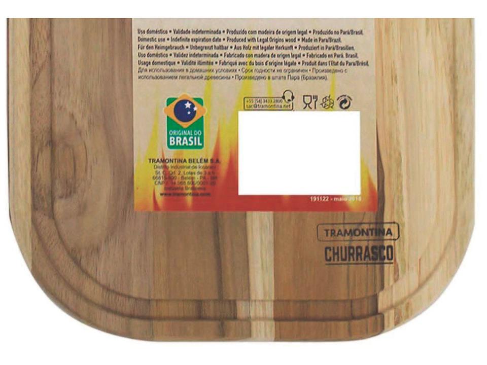 Tábua para Churrasco de Madeira Retangular 13236052 Tramontina 40x23cm - 2
