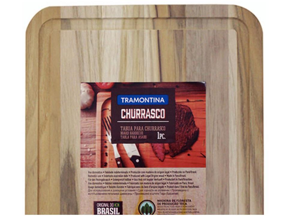 Tábua para Churrasco de Madeira Retangular Tramontina 34x23cm - 1