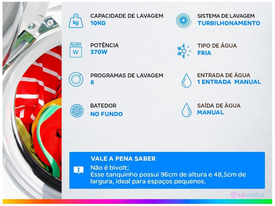 Tanquinho de Lavar Roupas Colormaq 10kg LCS - 1