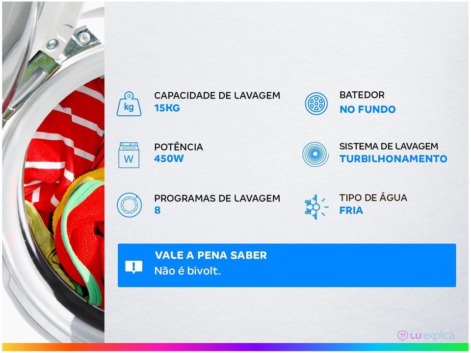 Tanquinho de Lavar Roupas Colormaq 15Kg LCS 15 - 1