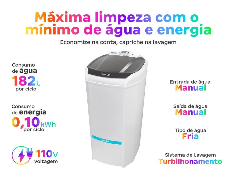 Tanquinho de Lavar Roupas Suggar 15Kg Eco LE1521BR - 5