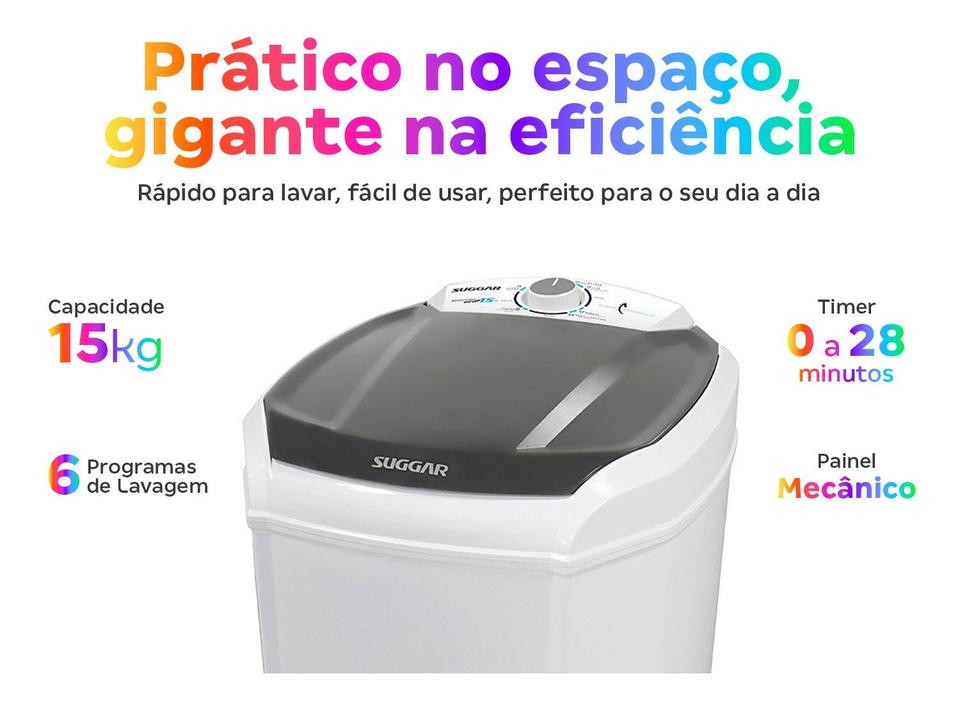 Tanquinho de Lavar Roupas Suggar 15Kg Eco LE1521BR - 4