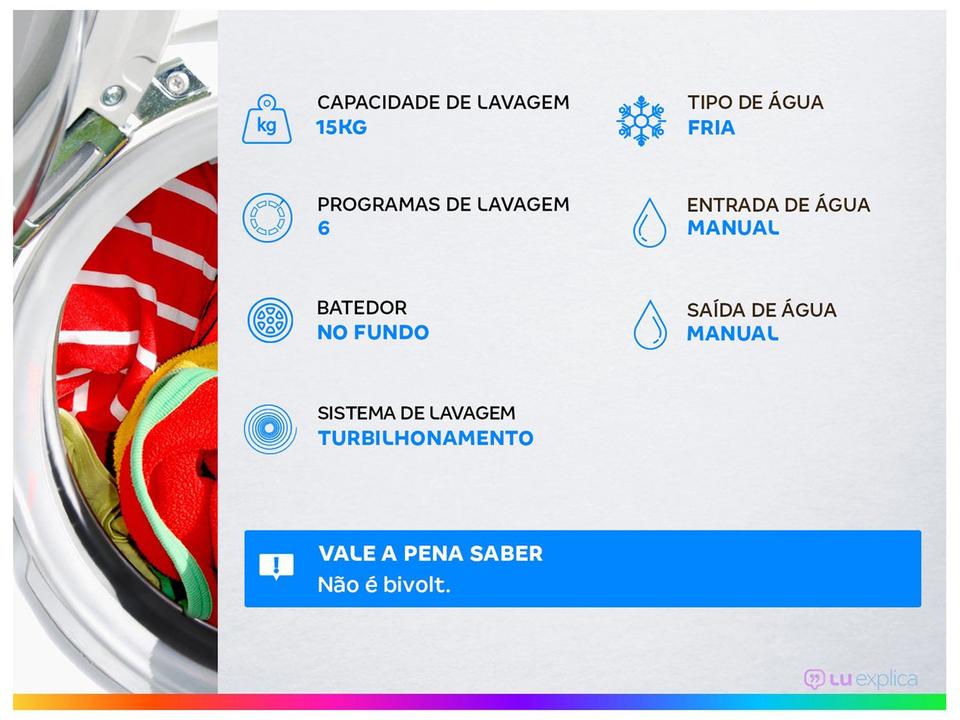 Tanquinho de Lavar Roupas Suggar 15Kg Eco LE1521BR - 1