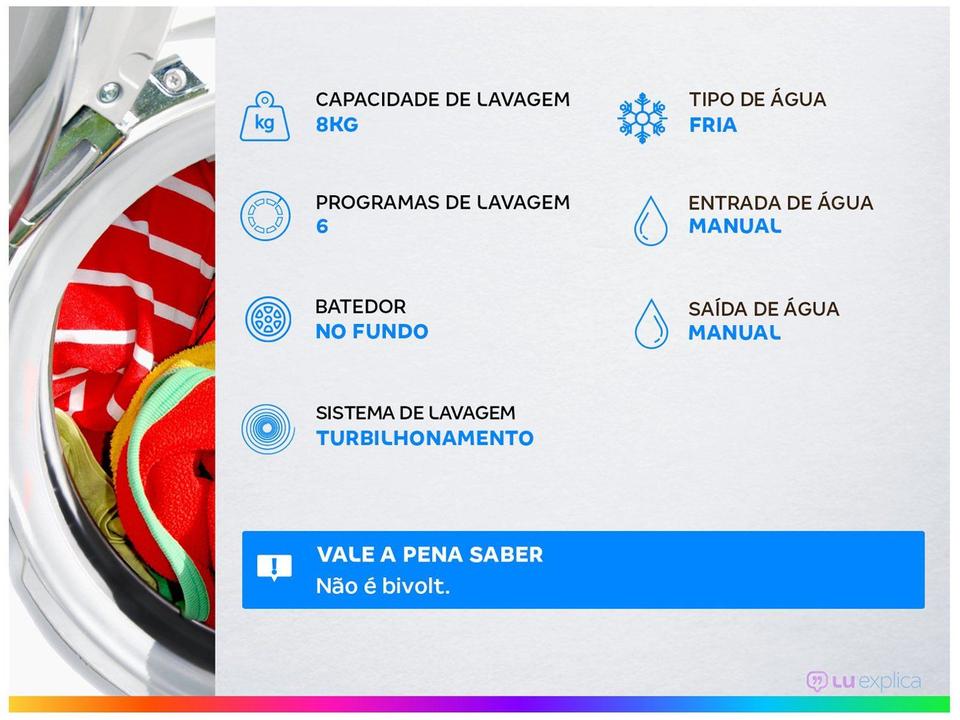 Tanquinho de Lavar Roupas Suggar 8Kg Neo LE8001BR - 1