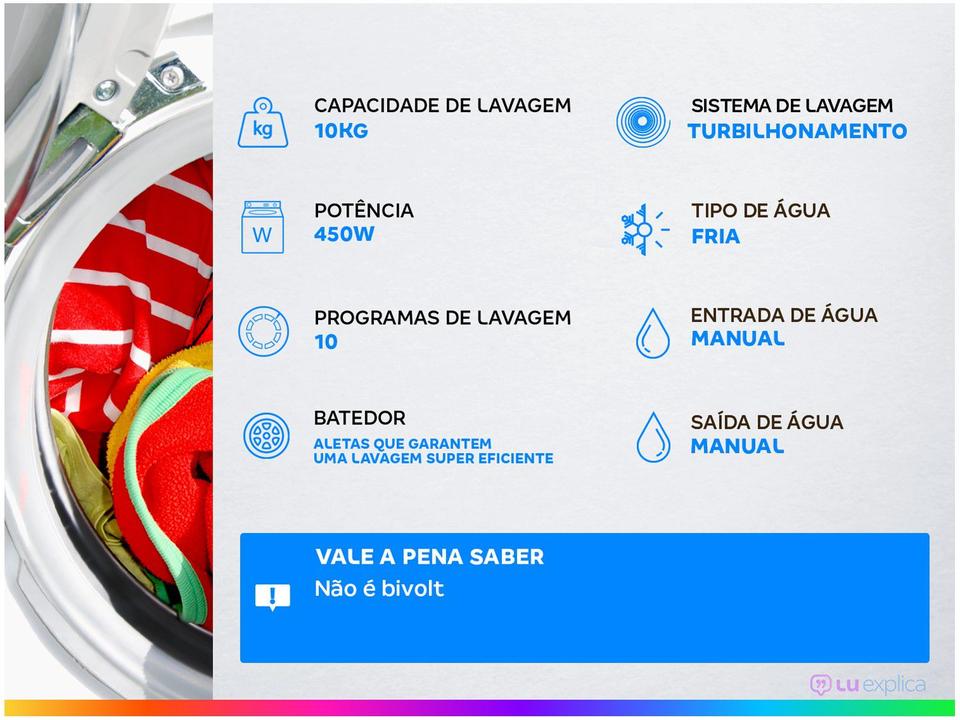 Tanquinho Semiautomático Suggar 10Kg - Lavamax Eco - 220 V - 1