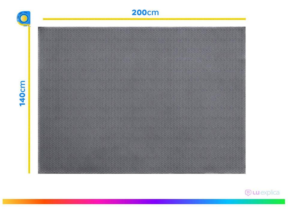 Tapete para Sala Retangular Antiderrapante 140x200cm Cristal Jolitex - 3