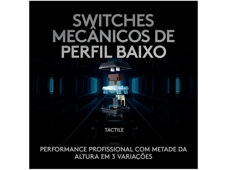 Teclado Mecânico Gamer sem Fio Logitech RGB Preto G915 TKL - 16