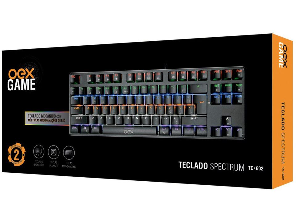 Teclado Mecânico Gamer USB OEX Game - ABNT2 Preto TC602 Spectrum - 4