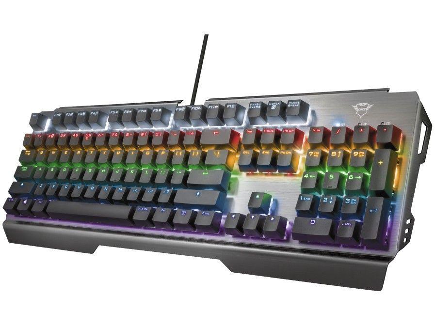 Teclado Mecânico Gamer USB Trust RGB Cinza GXT 877 Scarr - 1