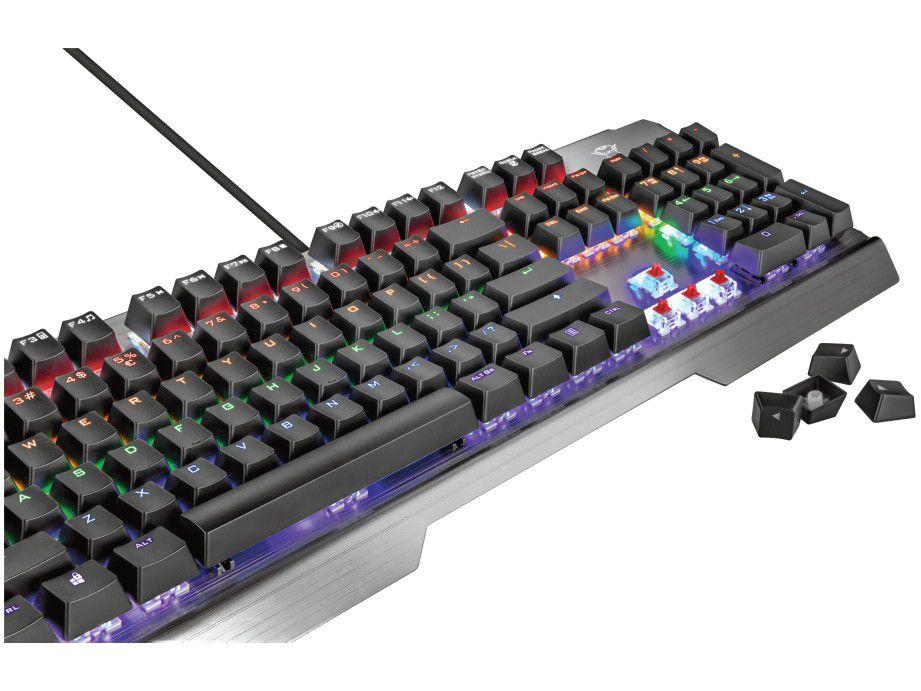 Teclado Mecânico Gamer USB Trust - RGB Cinza GXT 877 Scarr - 4