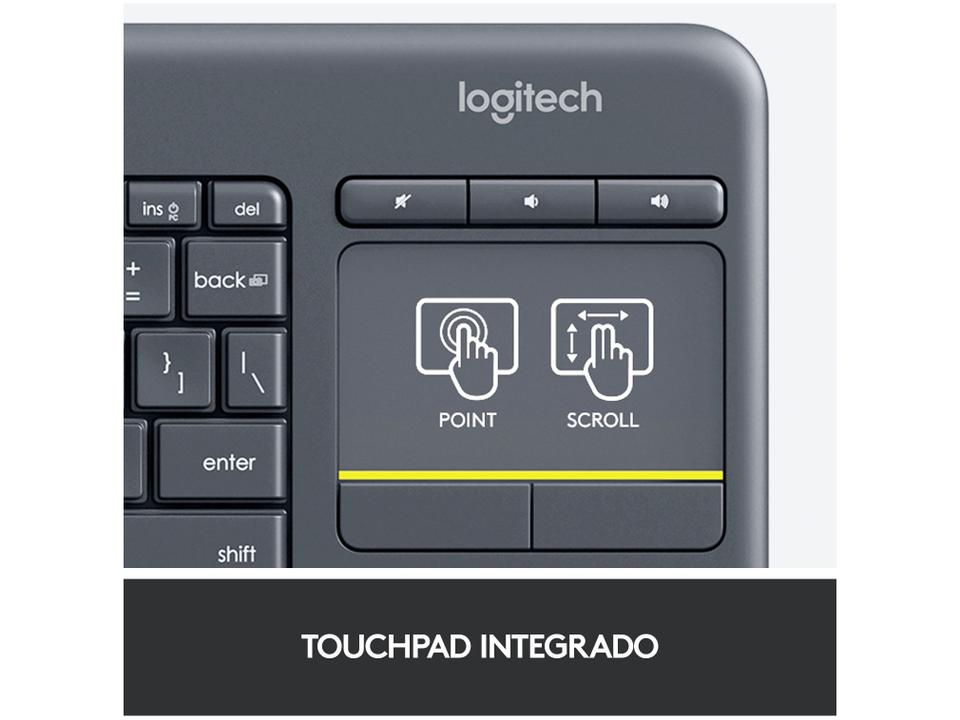 Teclado sem Fio com Touchpad Logitech ABNT2 - 7